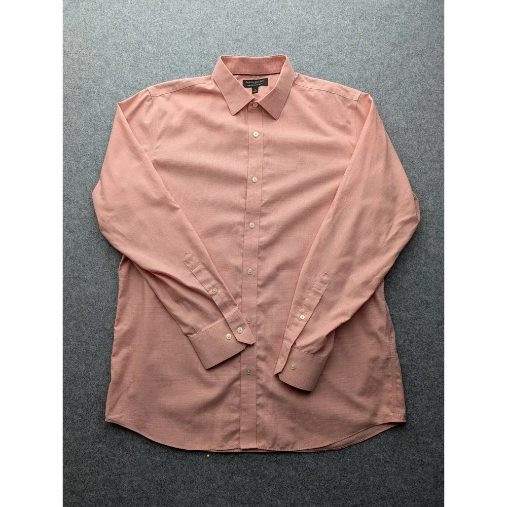 Banana Republic Men's Shirt Large Pink Button Up Non-iron Standard Fit